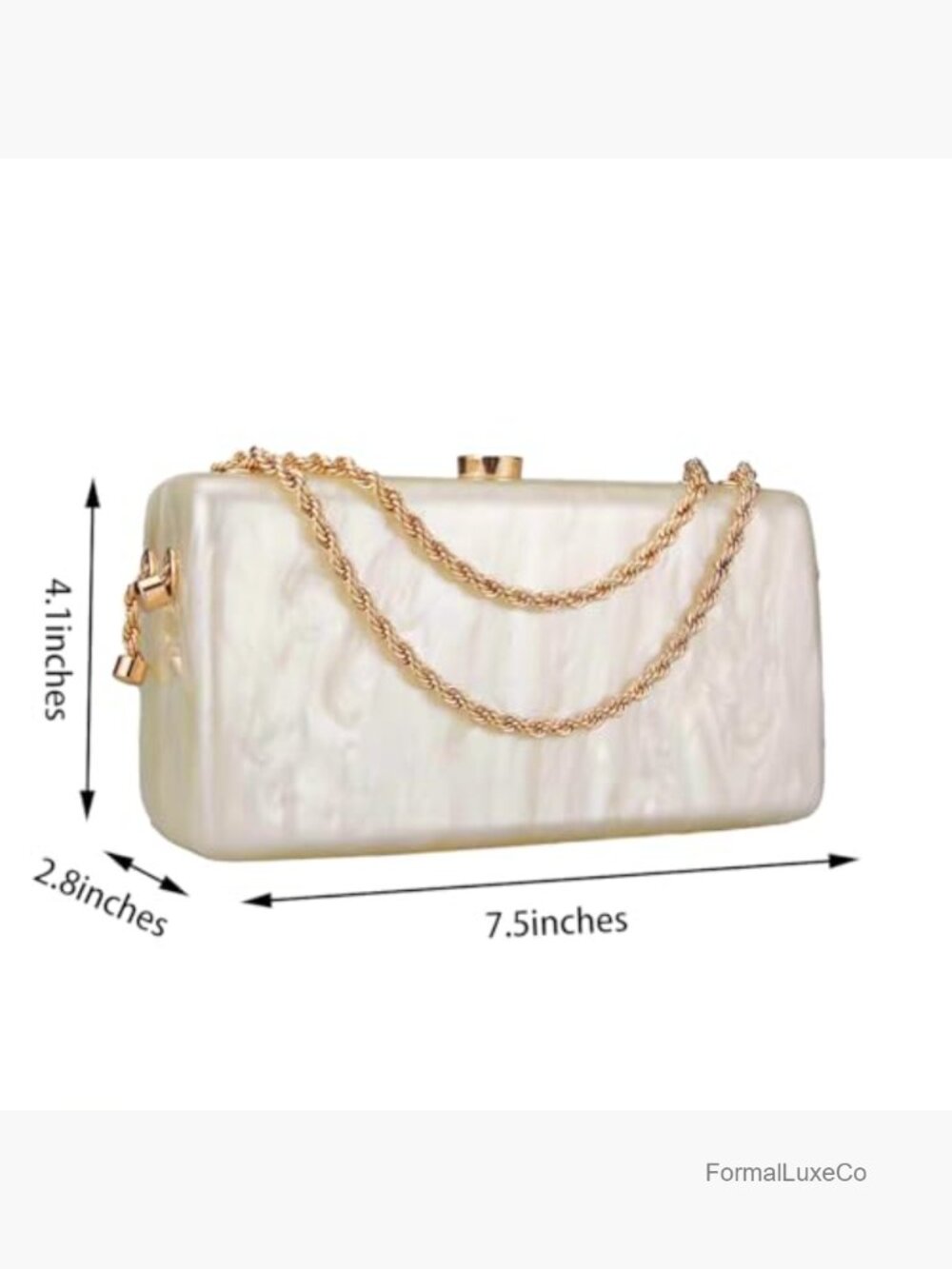Acrylic Evening Clutch Box Handbag Chain Shoulder Bag for Wedding Prom Party - Picture 2 of 7